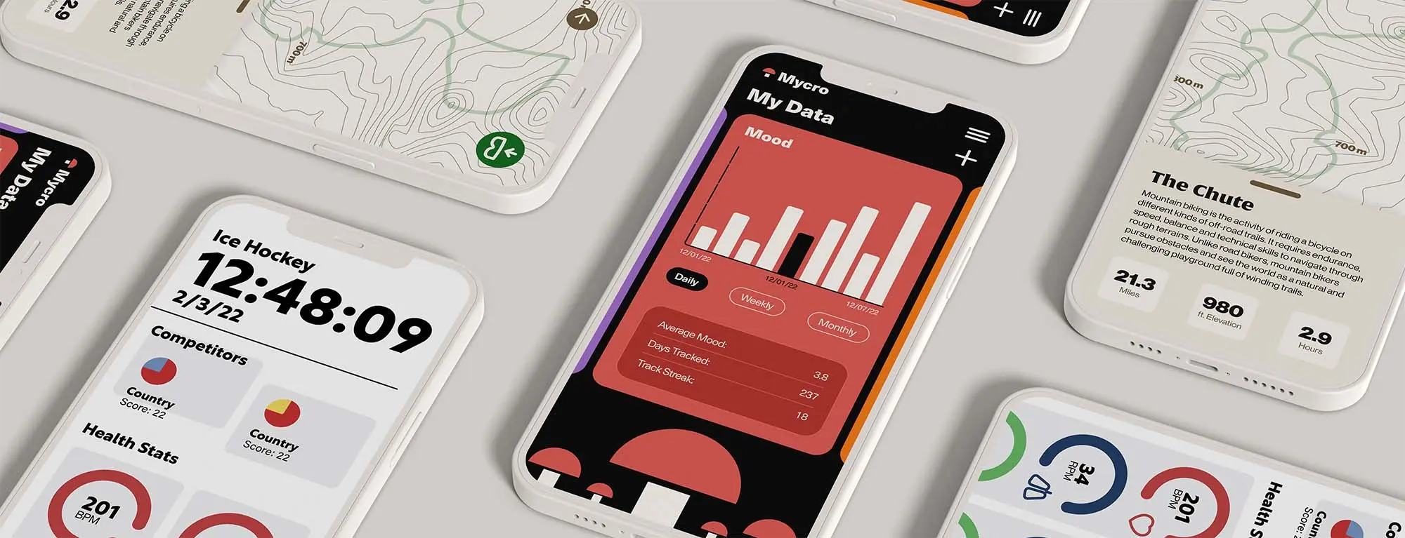 Mobile app UI design showcase
