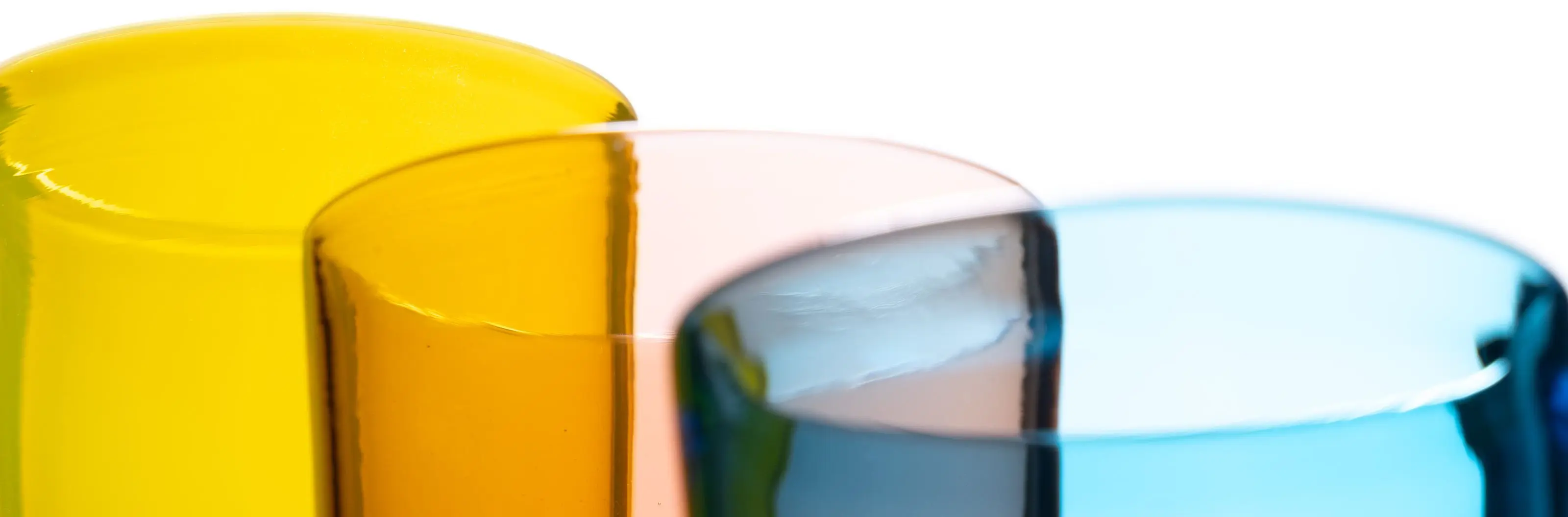 Colored glassware product photography