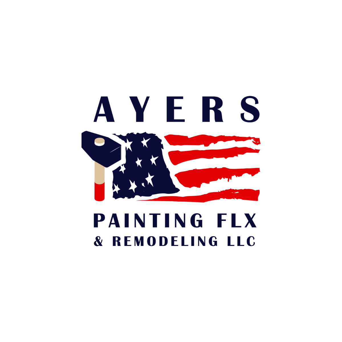 Ayers Painting FLX & Remodeling LLC logo with paintbrush and American flag design