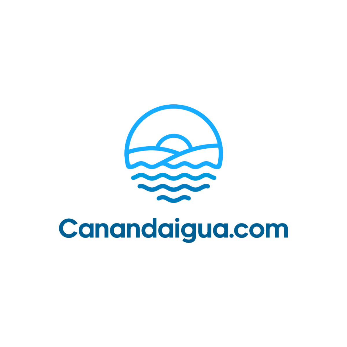 Canandaigua.com logo with sunset over water and waves design