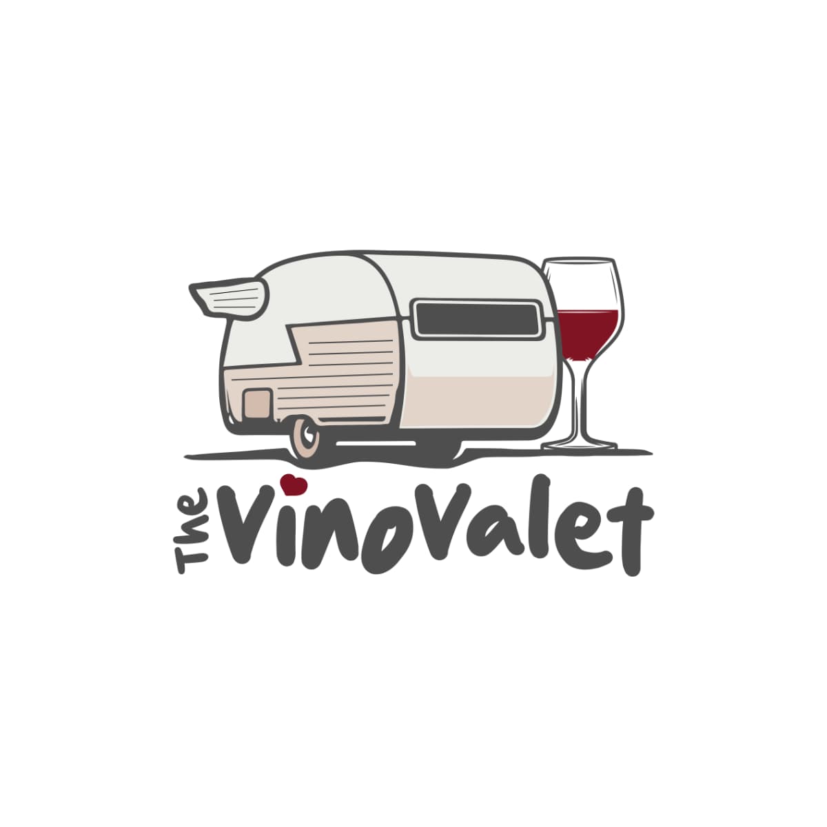 The VinoValet logo featuring a vintage camper trailer and wine glass