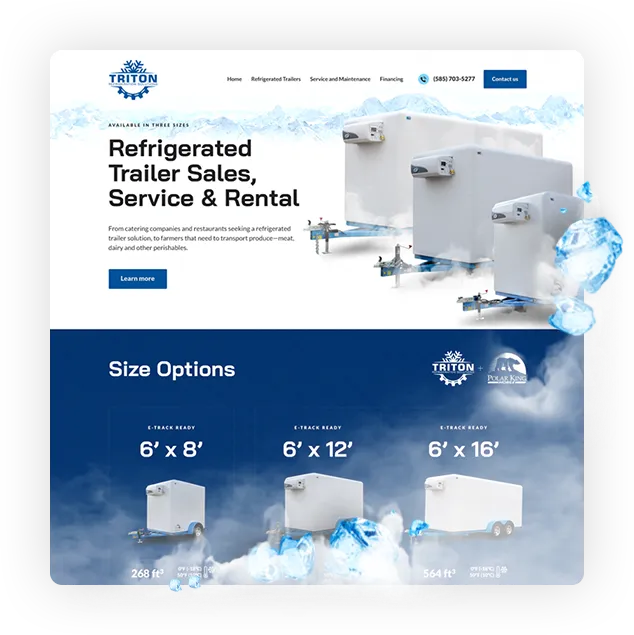 Screenshot of Triton Refrigeration website