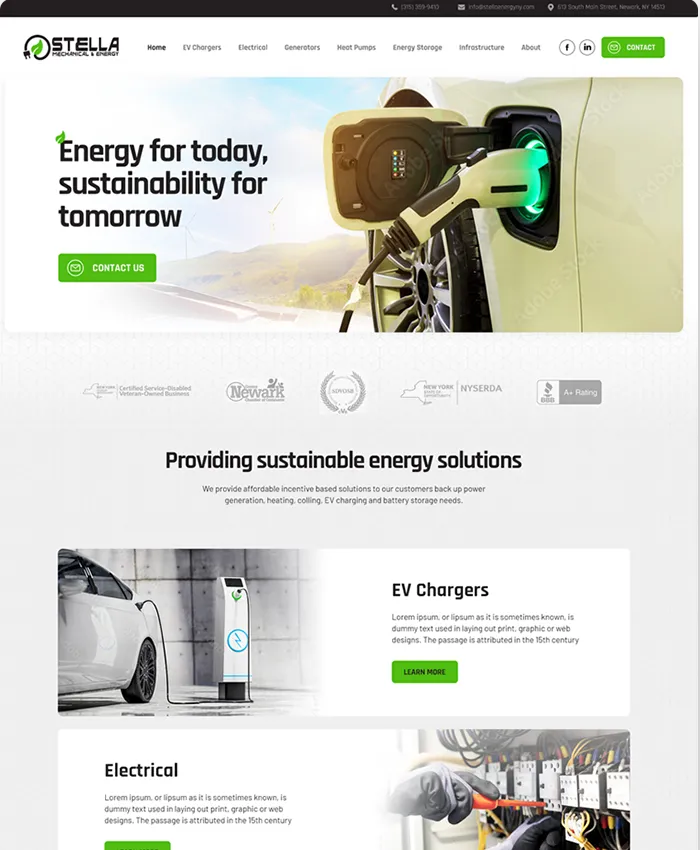 Screenshot of Stella Mechanical & Energy website